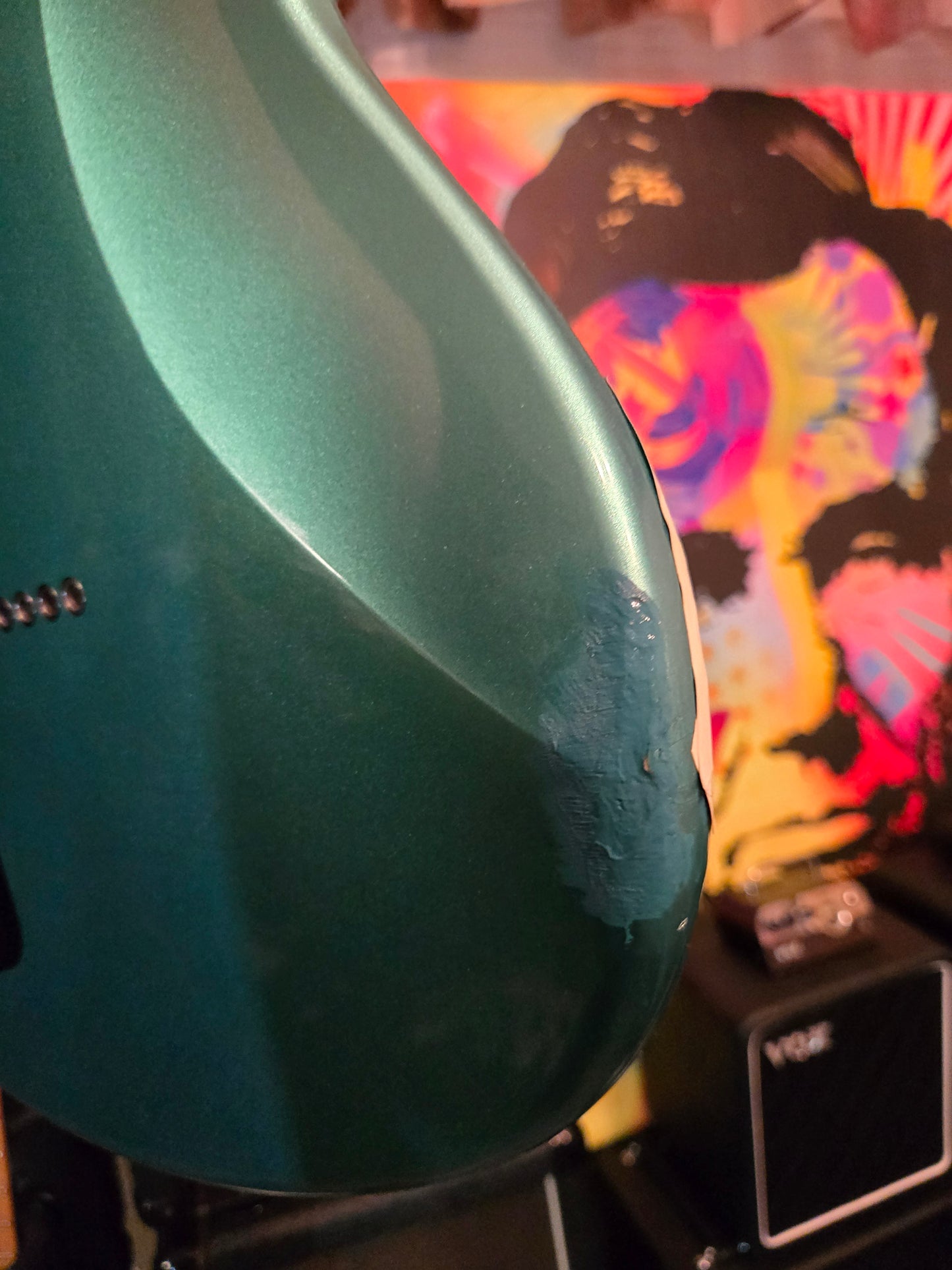 2022 Squier Toronado - Racing Stripes - Turquoise - 7lb 11oz