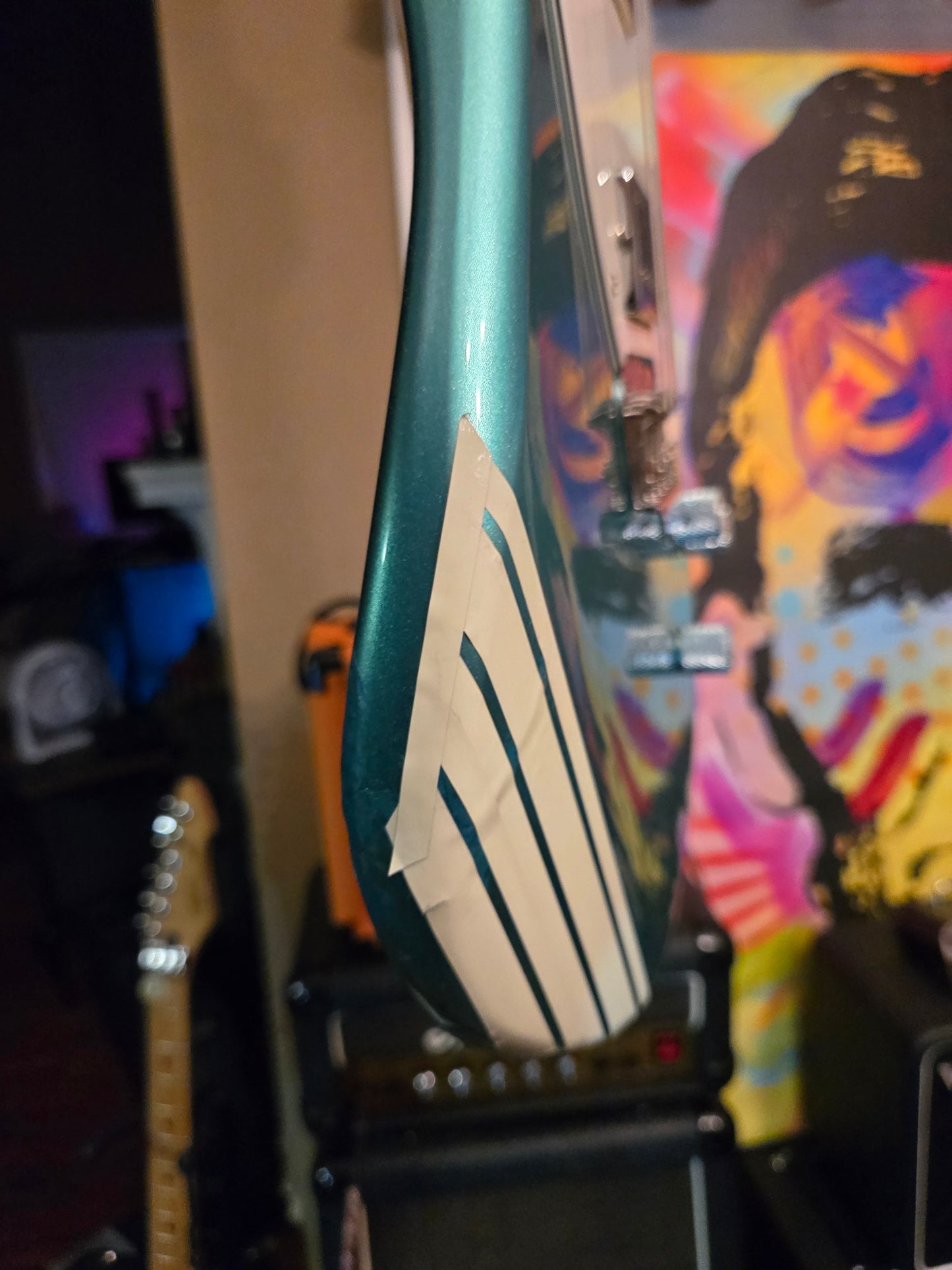 2022 Squier Toronado - Racing Stripes - Turquoise - 7lb 11oz